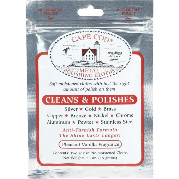 8821 Cape Cod Pre-Moistened Metal Polishing Cloth (2 Count)