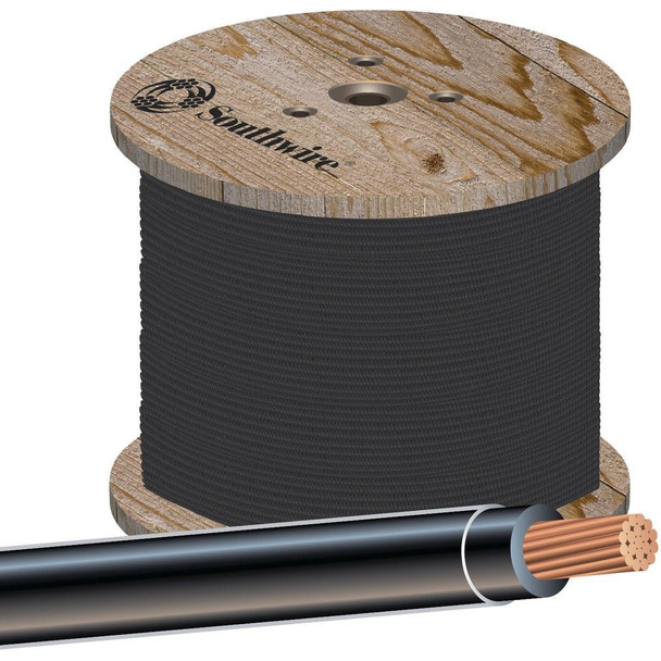 20499001 Southwire 500 Ft. 4 AWG Stranded Black THHN Electrical Wire