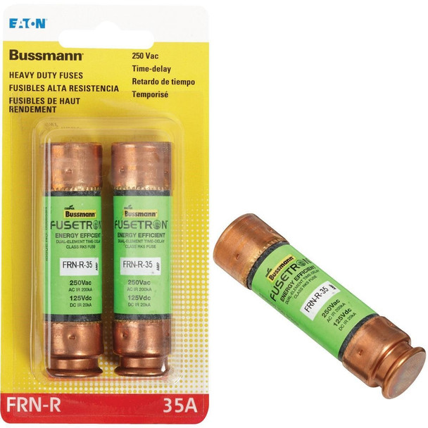 BP/FRN-R-35 Bussmann 35A FRN-R Cartridge Heavy-Duty Time Delay Cartridge Fuse (2-Pack)