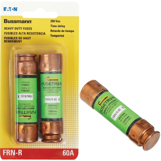 BP/FRN-R-60 Bussmann 60A FRN-R Cartridge Heavy-Duty Time Delay Cartridge Fuse (2-Pack)