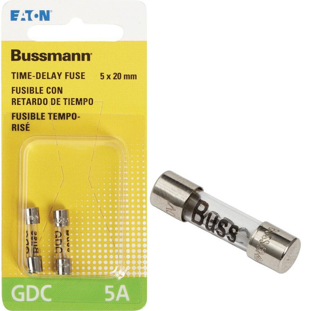 BP/GDC-5A Bussmann 5A GDC Glass Tube Electronic Fuse (2-Pack)
