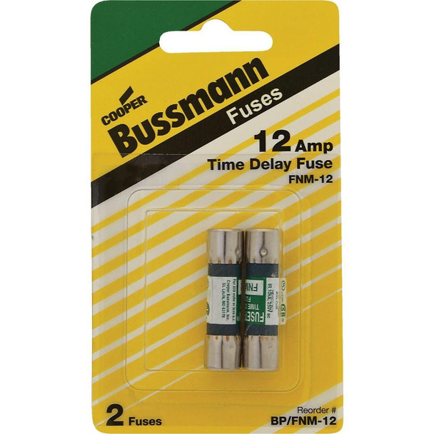 BP/FNM-12 Bussmann 12A Fusetron FNM Cartridge General Purpose Time Delay Cartridge Fuse (2-Pack)