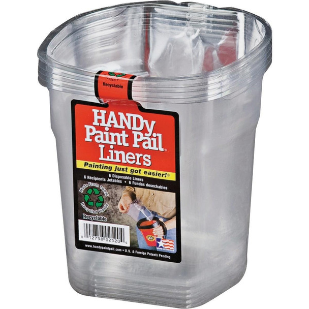 2520-CT HANDy 1 Qt. Clear Paint Pail Liner (6-Pack)