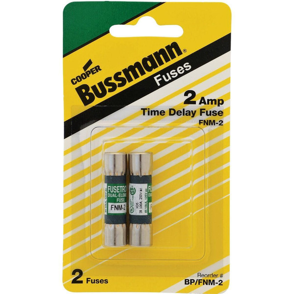 BP/FNM-2 Bussmann 2A Fusetron FNM Cartridge General Purpose Time Delay Cartridge Fuse (2-Pack)