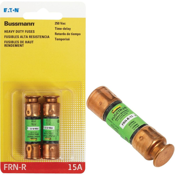 BP/FRN-R-15 Bussmann 15A FRN-R Cartridge Heavy-Duty Time Delay Cartridge Fuse (2-Pack)