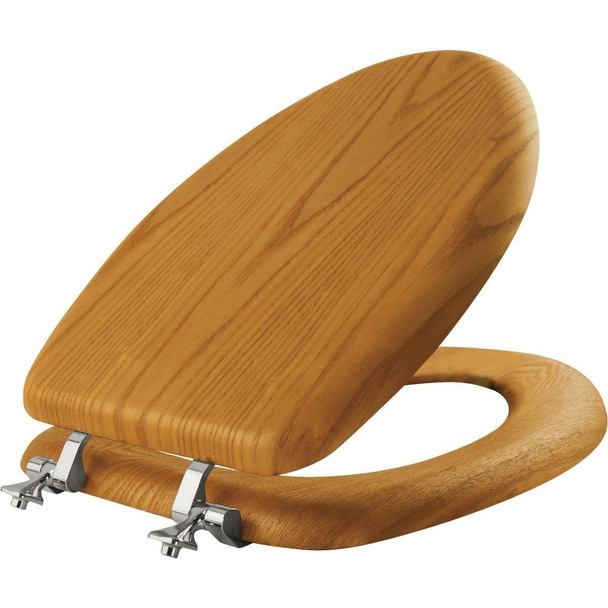 19601CP-378 Mayfair Elongated Closed Front Oak Veneer Toilet Seat