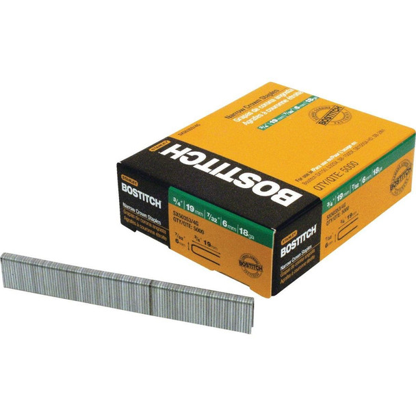 SX50353/4G Bostitch 18-Gauge Galvanized Narrow Crown Finish Staple, 7/32 In. x 3/4 In. (5000 Ct.)