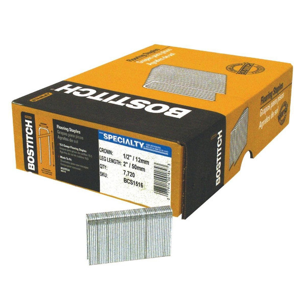 BCS1516 Bostitch 15-1/2-Gauge Galvanized Hardwood Collated Flooring Staple, 1/2 In. x 2 In. (7700 Ct.)