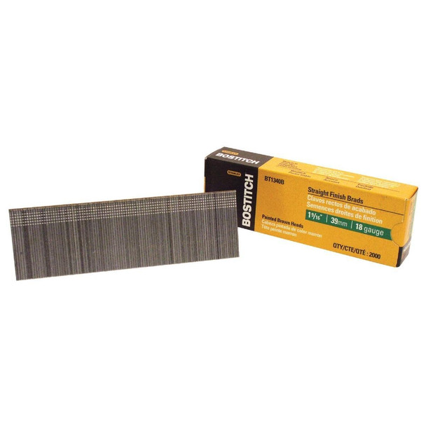BT1340B Bostitch 18-Gauge Coated Brad Nail, 1-9/16 In. (2000 Ct.)