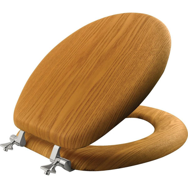 9601CP-378 Mayfair Natural Reflections Round Closed Front Oak Veneer Toilet Seat