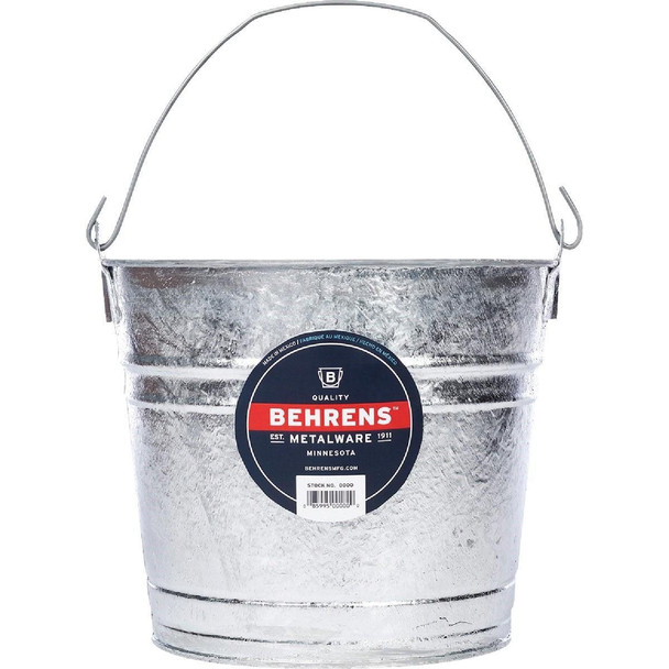 1210 Behrens 10 Qt. Hot-Dipped Steel Pail