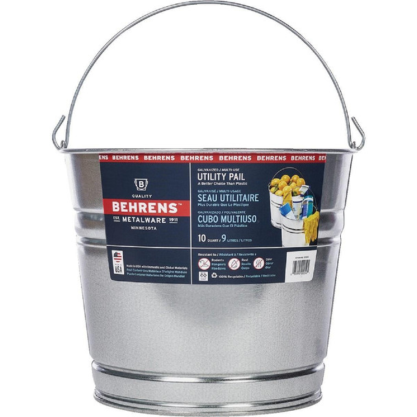 1210GS Behrens 10 Qt. Galvanized Steel Pail