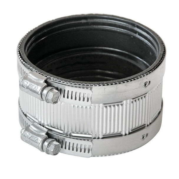 21140 Black Swan 4 In. Neoprene No-Hub Coupling with Stainless Steel Clamps