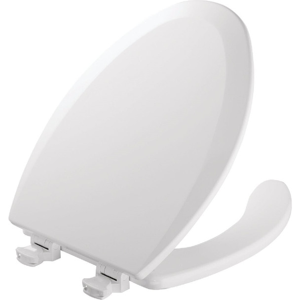 1440EC000 Mayfair Commercial Elongated Open Front White Toilet Seat with Cover