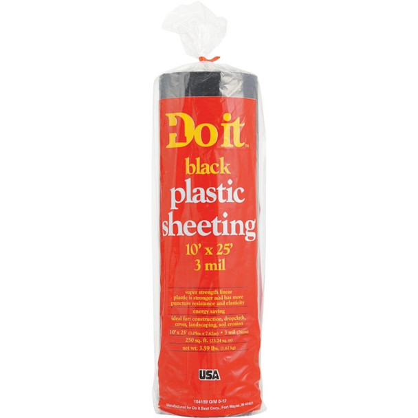 626131 10 Ft. X 25 Ft. Black 3 Mil. Poly Film Sheeting