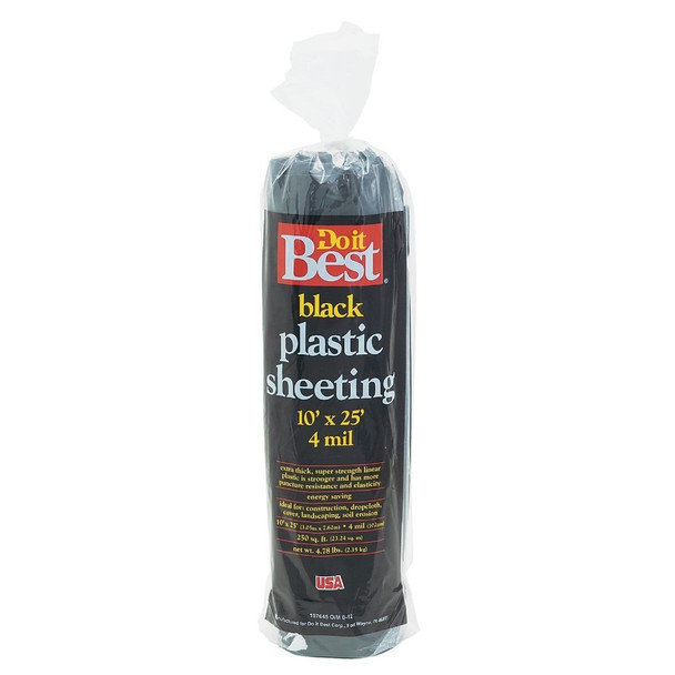 626162 10 Ft. X 25 Ft. Black 4 Mil. Poly Film Sheeting
