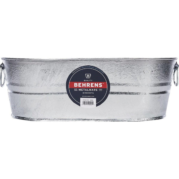 00-OV Behrens 4 Gal. Oval Round Hot-Dipped Utility Tub