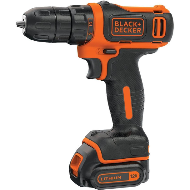 BDCDD12C Black & Decker 12-Volt MAX Lithium-Ion 3/8 In. Cordless Drill Kit