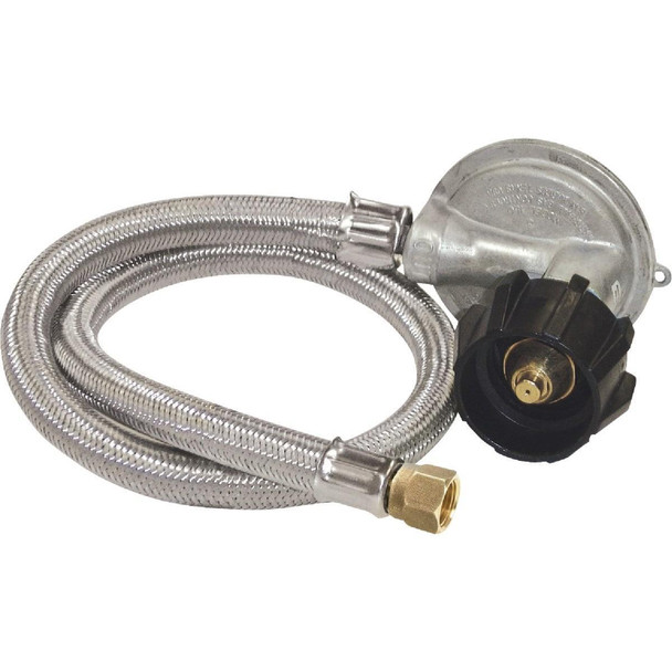 M5LPH Bayou Classic 36 In. Stainless Steel Low Pressure LP Hose & Preset Regulator
