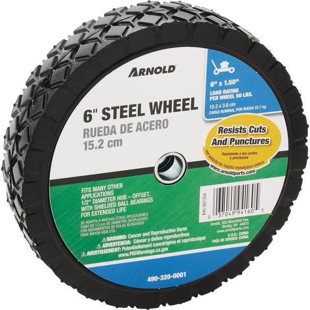 490-320-0001 Arnold 6 In. x 1.5 In. Offset Hub Wheel