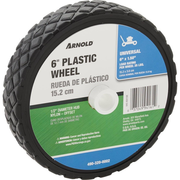 490-320-0002 Arnold 6 In. Diamond Tread Offset Hub Wheel