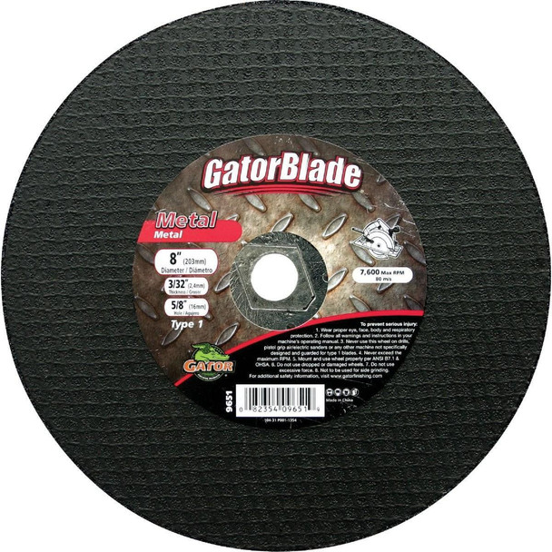 9651 Gator Blade Type 1 8 In. x 3/32 In. x 5/8 In. Metal Cut-Off Wheel
