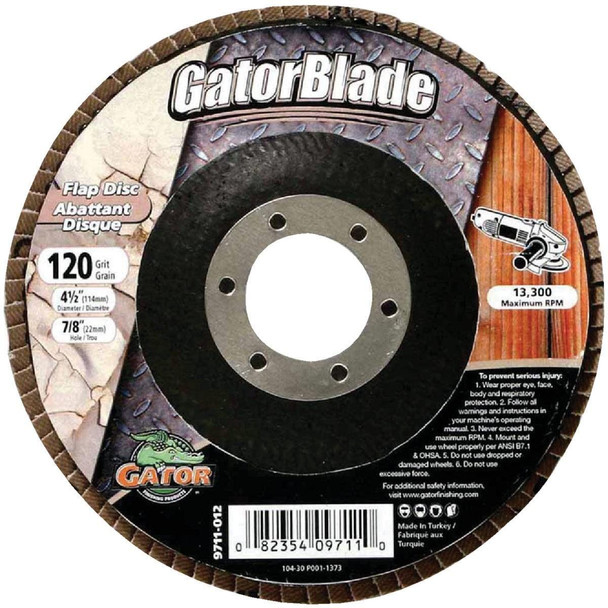 9711GA Gator Blade 4-1/2 In. x 7/8 In. 120-Grit Type 29 Angle Grinder Flap Disc