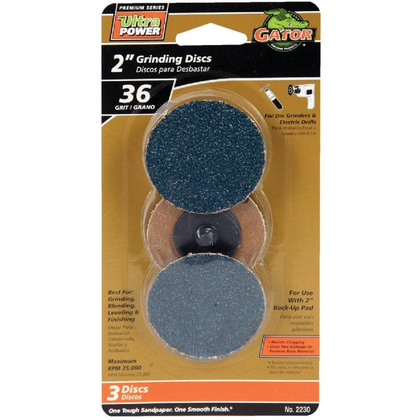 2230 Gator Surface 2 In. 36 Grit Grinding Surface Conditioning Sanding Disc (3-Pack)
