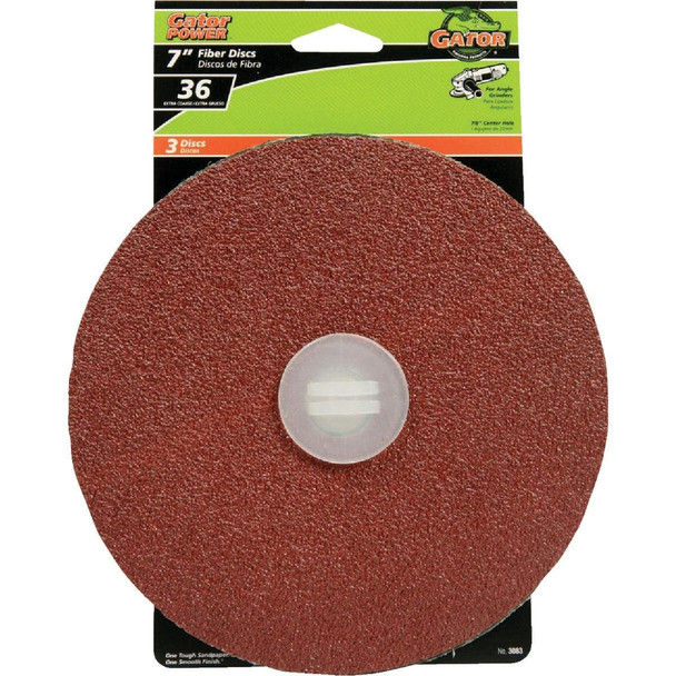 3083 Gator 7 In. 36 Grit Fiber Disc (3-Pack)