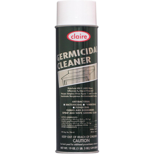 Claire CL873 Germicidal Cleaner and Disinfectant, 19 oz net wt. 1 Can Pack of 12