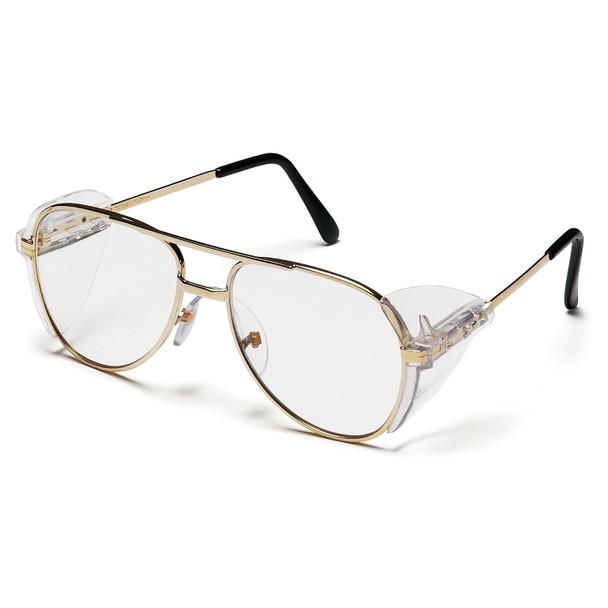 Pyramex SG310A Pathfinder Safety Eyewear Clear Lens With Gold Frame Pack of 6
