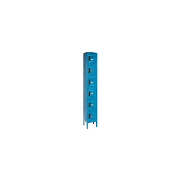 Global Industrial 6-Tier 6 Door Digital Locker 12""Wx12""Dx78""H Blue Unassemble
