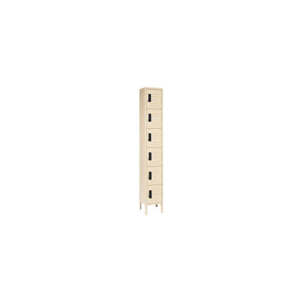 Global Industrial 6-Tier 6 Door Digital Locker 12""Wx15""Dx78""H Tan Unassembled