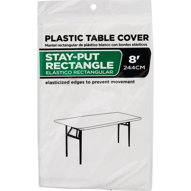8 Ft. White Stay-Put Fitted Table Cover WM00984759
