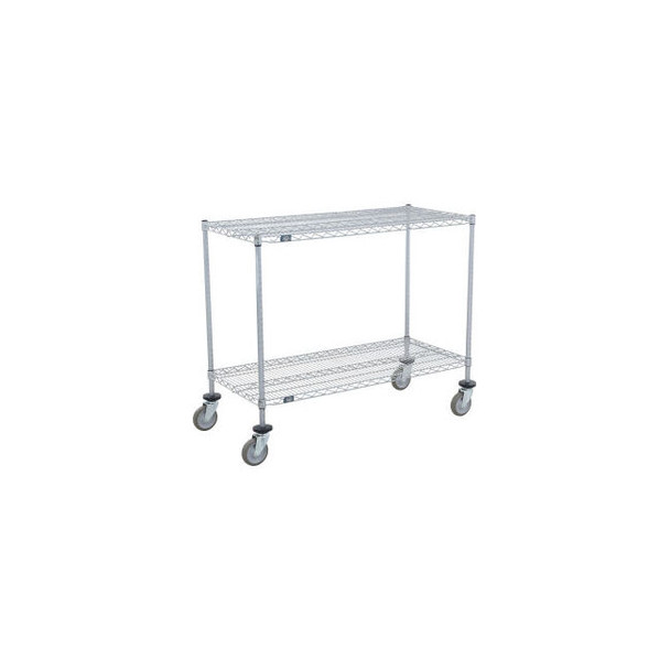 Nexel Shelf Cart 2 Shelf Nexelate 36""W x 18""D x 40""H Poly Casters 4 Swivel