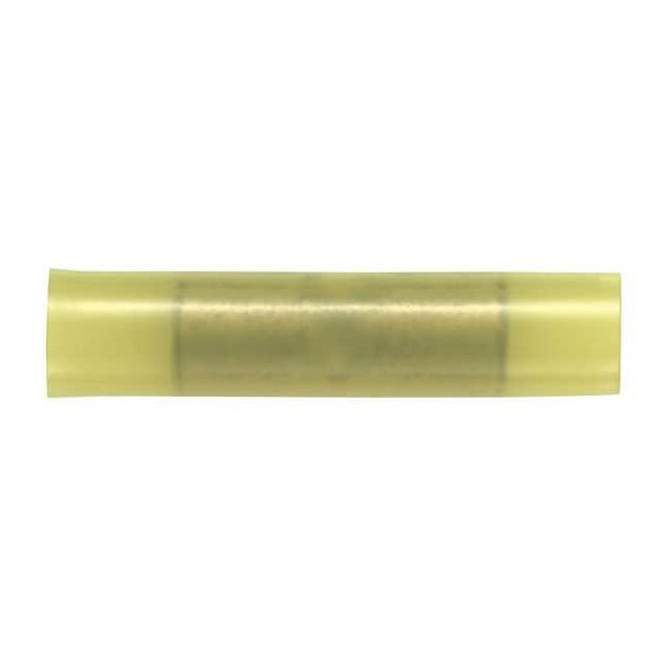 Butt Splice Wire Connector, 10 AWG Max, Yellow, Nylon Insulation, 600 V, 50 PK