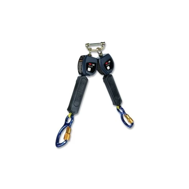 Nano-Lok™ Self Retracting Lifeline, 6 ft, Web, Single Pin Top Connector, Rebar Snap Hook, 420 lb, Twin Leg
