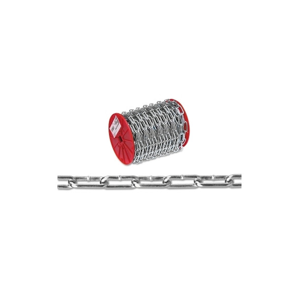 Straight Link Coil Chain, Size 2/0, 520 lb Limit, Yellow Polycoat