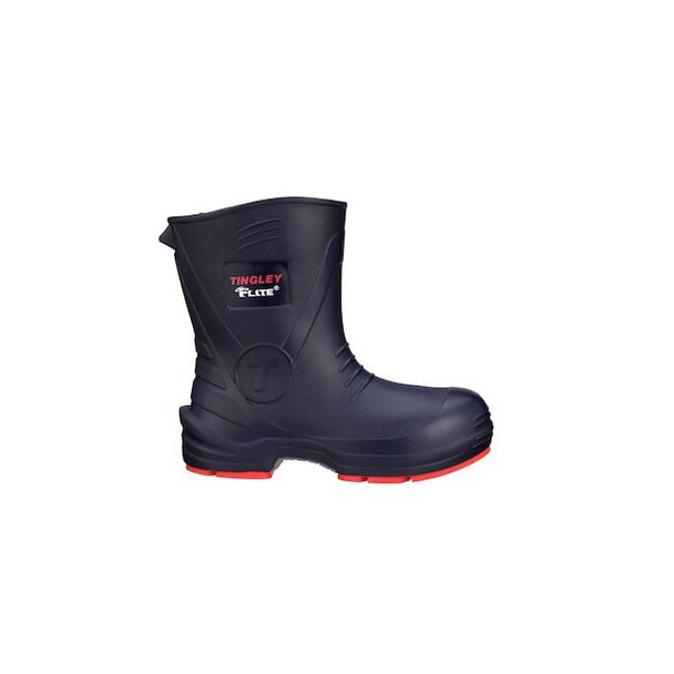 Men's Flite Mid Rubber Boots, Steel Toe, 10 in Height, Navy Blue/Red, M14