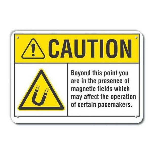 Caution Sign, 7 in H, 10 in W, Aluminum, Vertical Rectangle, LCU3-0025-RA_10x7