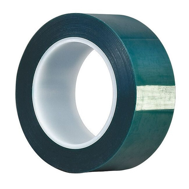 Film Tape, 4 in W x 72 yd L, 3.3 mil Thick, Green, Silicone Adhesive