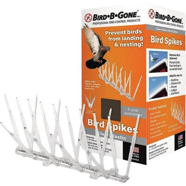 Bird-B-Gone 5 In. x 6 Ft. Plastic Bird Repelling Spikes MM2000-5/6