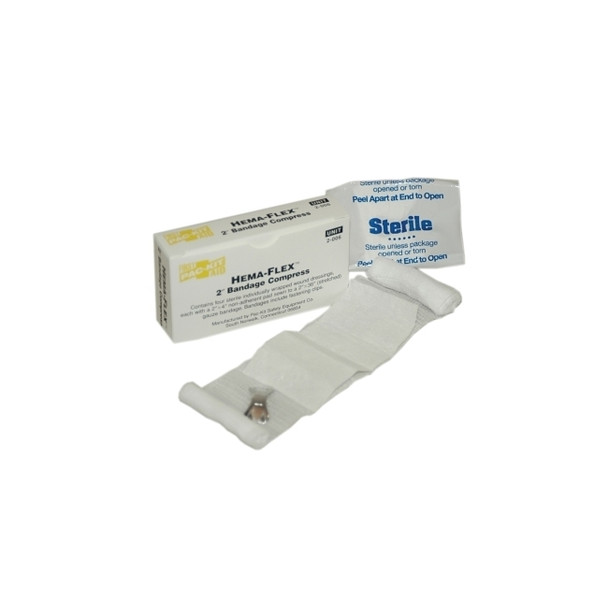 Bandage Compress, 2 in x 4 yd, Gauze, 4/Box