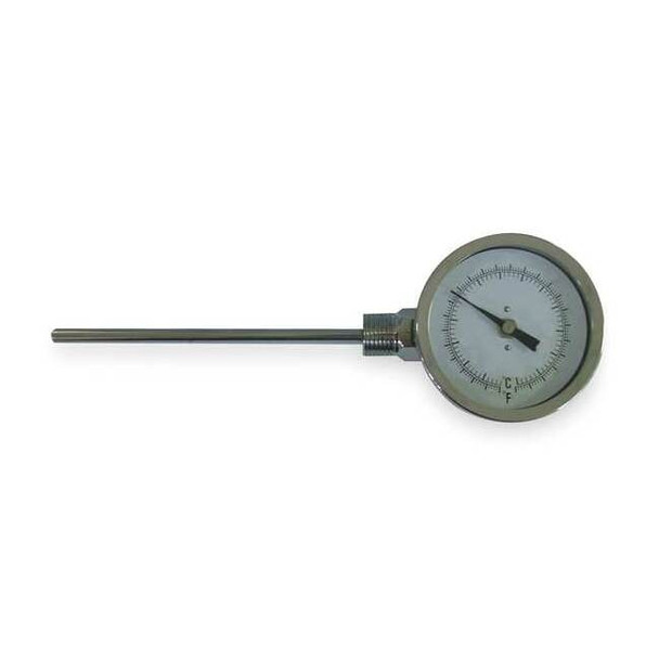 Bimetal thermometer, 2-1/2" stem, range 0 to 200 Degrees F.