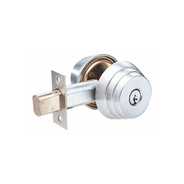 Arrow Lock Deadbolt,Cylindrical,Satin Chrome Finish E61 26D CS