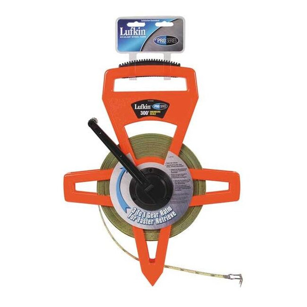 1/2" x 300' Pro Series Engineer's Ny-Clad Steel Tape Measure