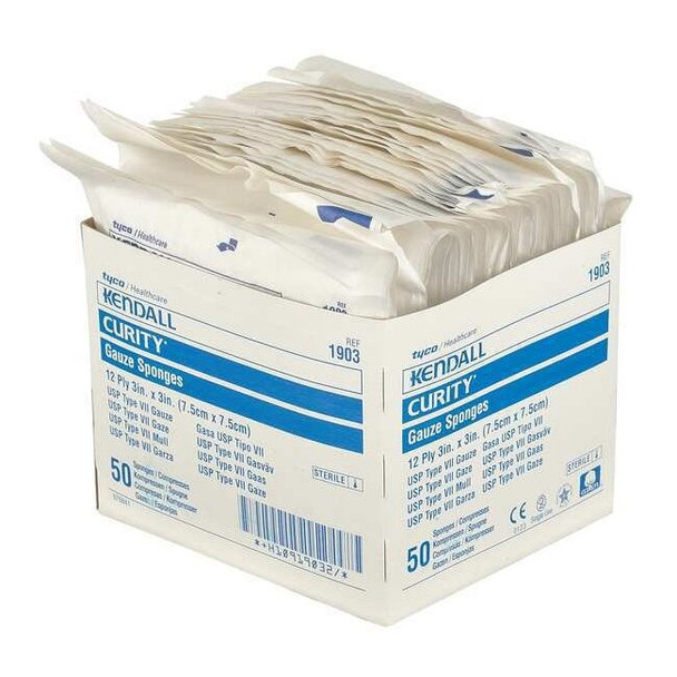 Covidien Sponge, Non-Sterile, White, Gauze, PK50 KCGS019903