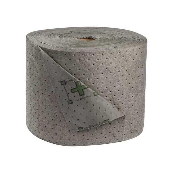 Brady Sorbent Roll, 23 gal, 15 in x 150 ft, Universal, Gray, Polypropylene HT15