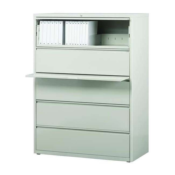 Hirsh 42" W 5 Drawer Lateral File Cabinet, Light Gray,  A4/Legal/Letter 17650