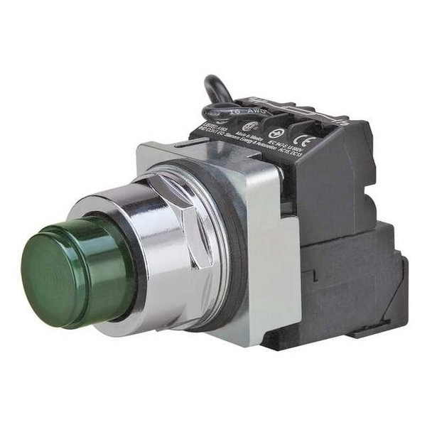 Siemens Illuminated Push Button, 30 mm, 1NO/1NC, Green 52PT6G3A